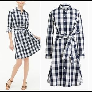 J Crew Navy Buffalo Plaid Dress